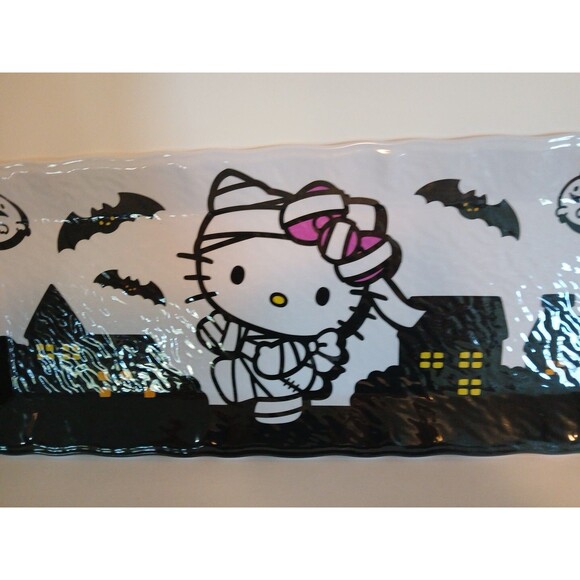 Hello Kitty Halloween Mummy Melamine Serving Platter/Tray-White/Black-Very CUTE - Picture 2 of 10